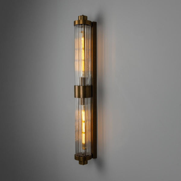 Mullan Double Louise Bathroom Wall Light — Antique Brass