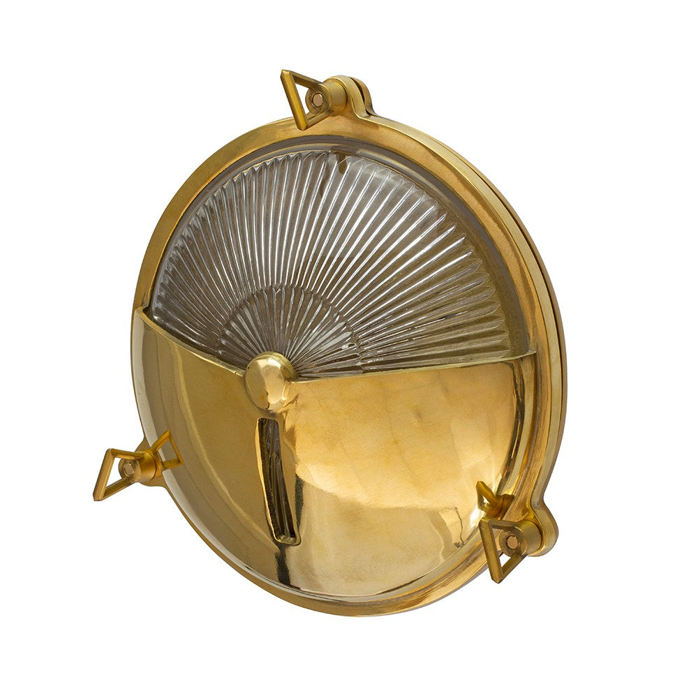 Carlisle Half Cover IP65 Polished Solid Brass Wall Light