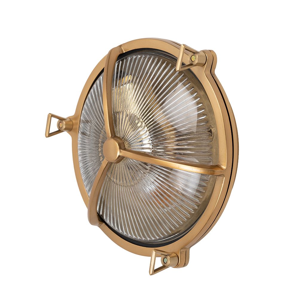 Carlisle Trine IP65 Lacquered Solid Brass Prismatic Glass Wall Light