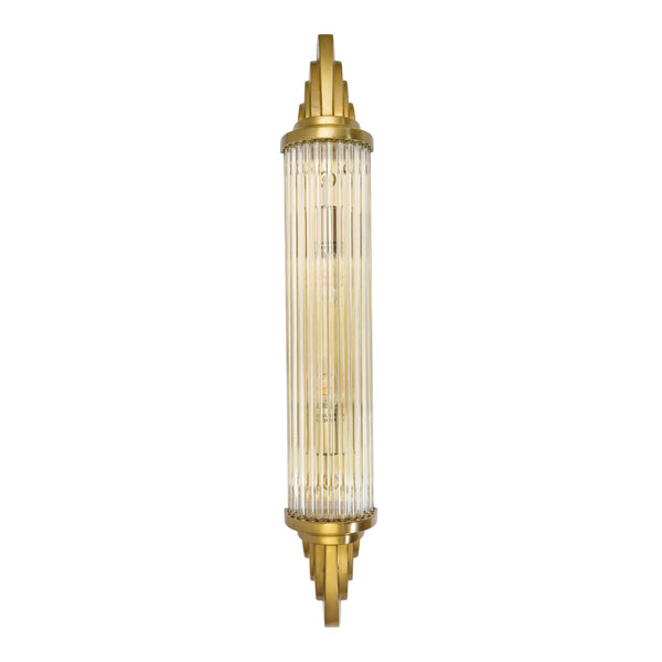 Sheraton Lacquered Antique Brass IP44 Art Deco Wall Light