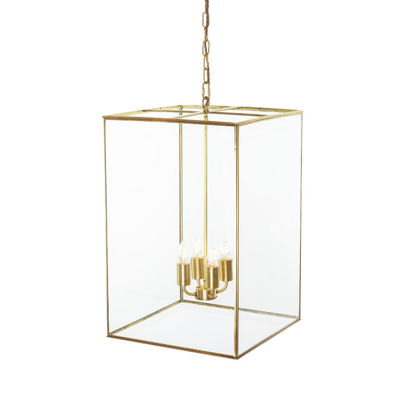 London Lantern Pendant Crossbar Large Brass