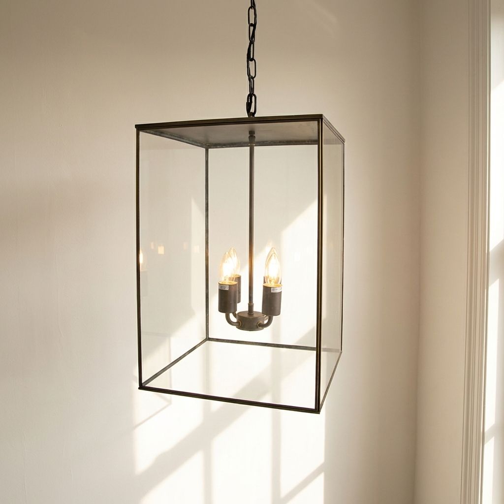 Langdon Lantern Pendant Medium Blackened Brass