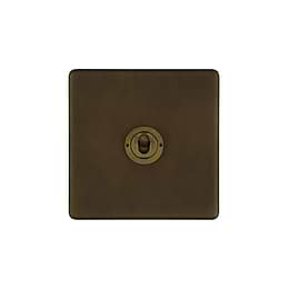 Vintage Brass 1 Gang Light Switch - Westminster Collection