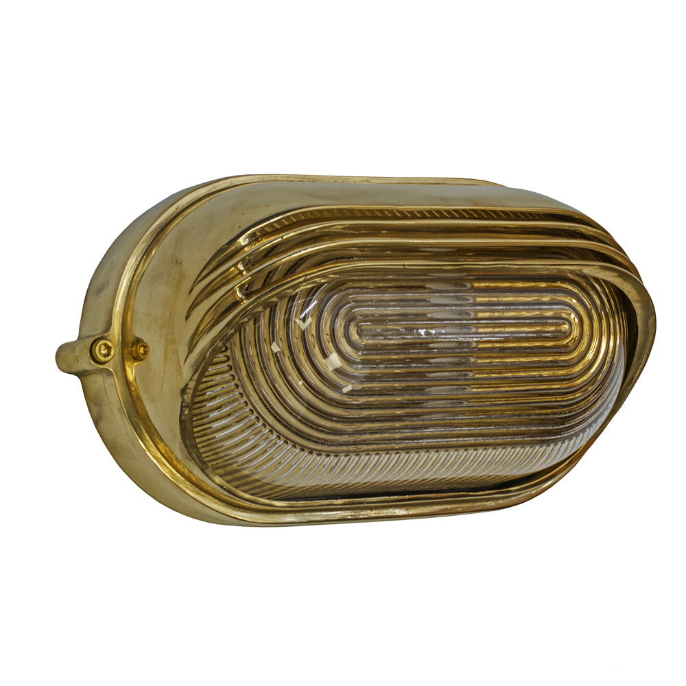 Marlborough Eyelid Prismatic Glass IP65 Solid Brass Bulkhead Wall Light