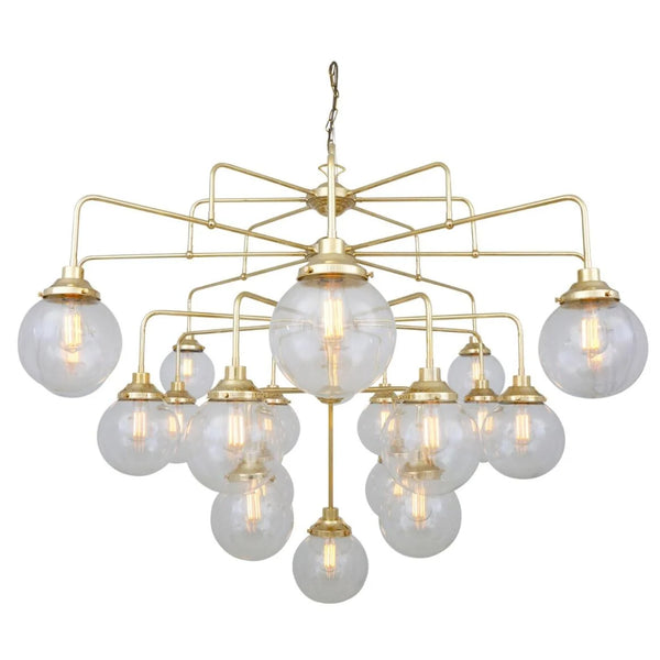 Mullan Rome 21-Light Mid-Century Globe Chandelier — Antique Brass