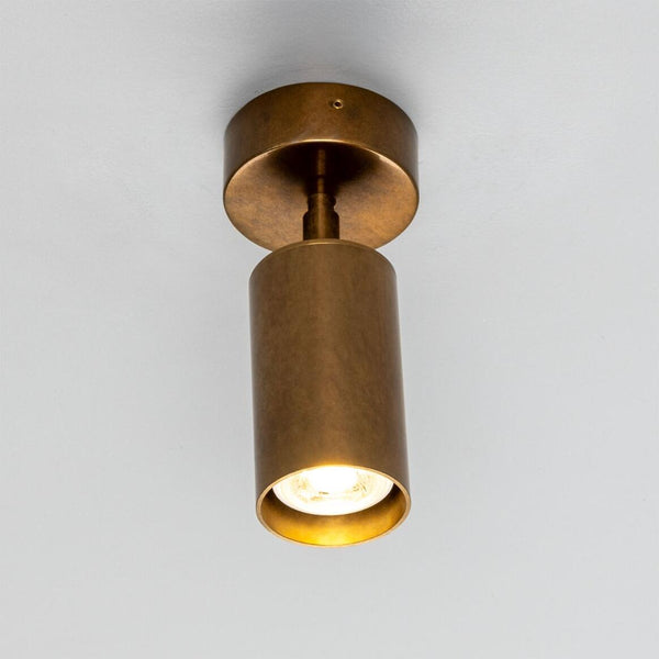 Mullan Evanston Directional Brass Ceiling Spotlight — Antique Brass