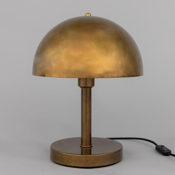 Mullan Turku Modern Brass Dome Table Lamp — Antique Brass
