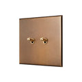 Aged Brass 2 Gang 20A 2 Way Toggle Switch