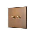 Aged Brass 2 Gang 20A 2 Way Toggle Switch