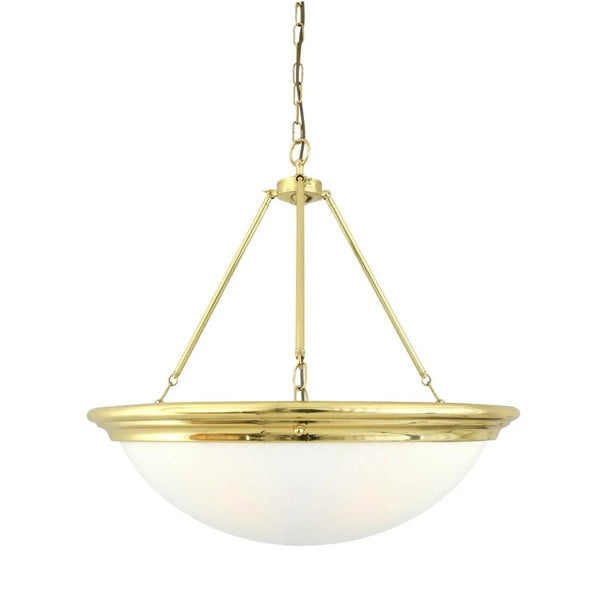 Mullan Athlone Brass & Acrylic Dome Pendant — Antique Brass