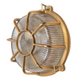 Carlisle Web Prismatic Glass IP65 Lacquered Brass Bulkhead Wall Light
