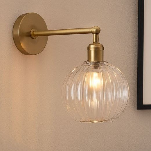 Henley Fluted Globe Glass Wall Light