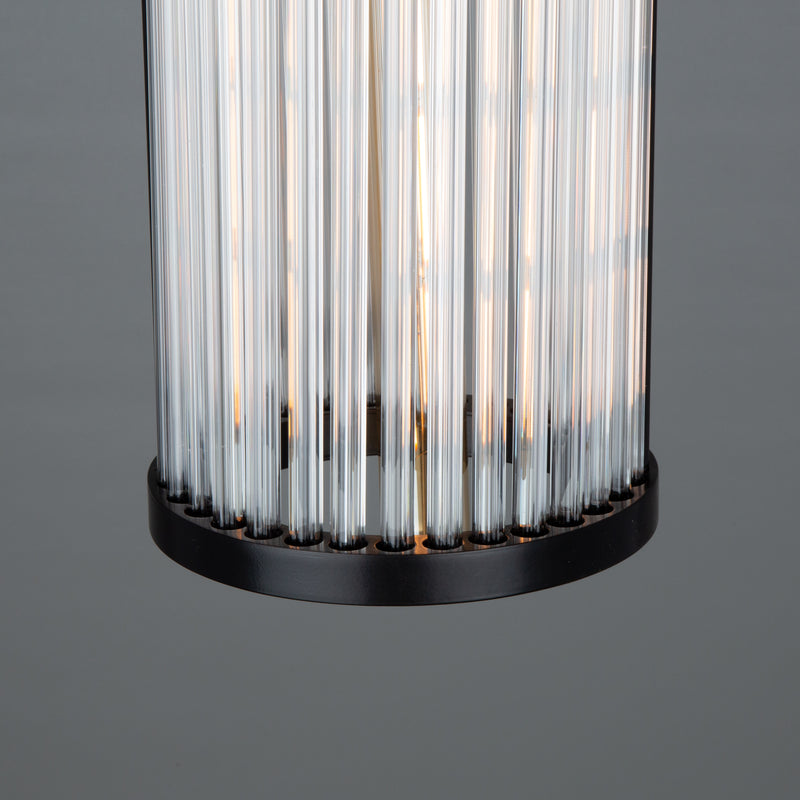 Mullan Caledon Petite Glass Rod Pendant in Matte Black