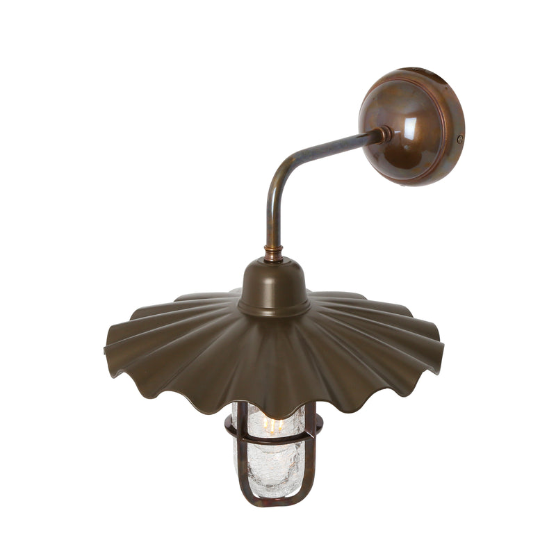 Mullan Ardle-A Well Glass Bathroom Wall Light in Bronze and Antique Brass