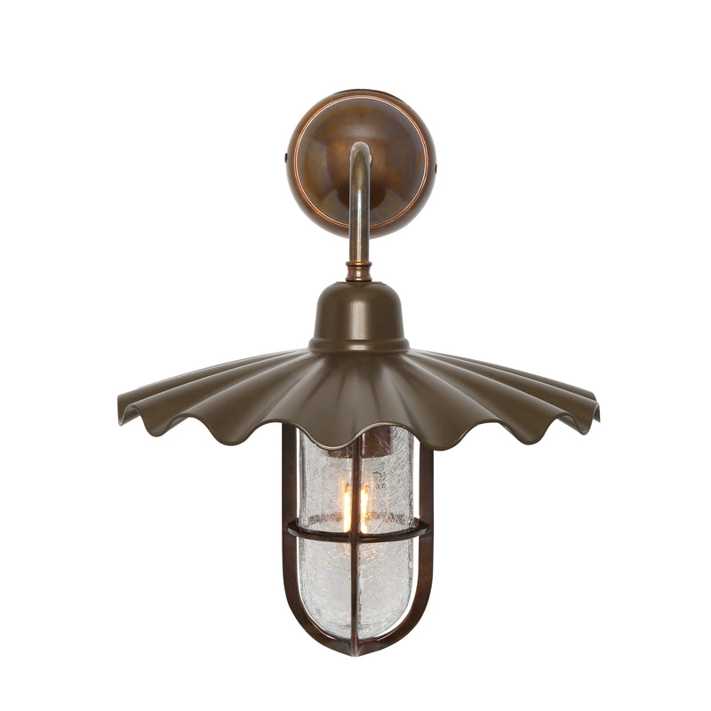 Mullan Ardle-A Well Glass Bathroom Wall Light in Bronze and Antique Brass