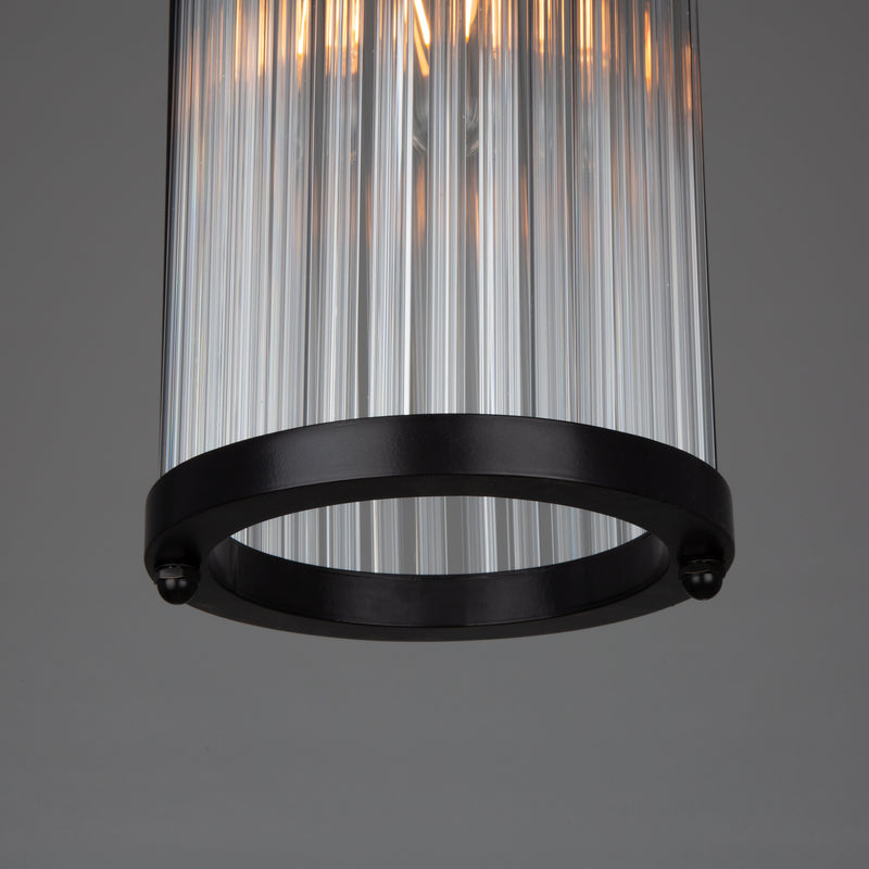 Mullan Caledon Petite Glass Rod Pendant in Matte Black