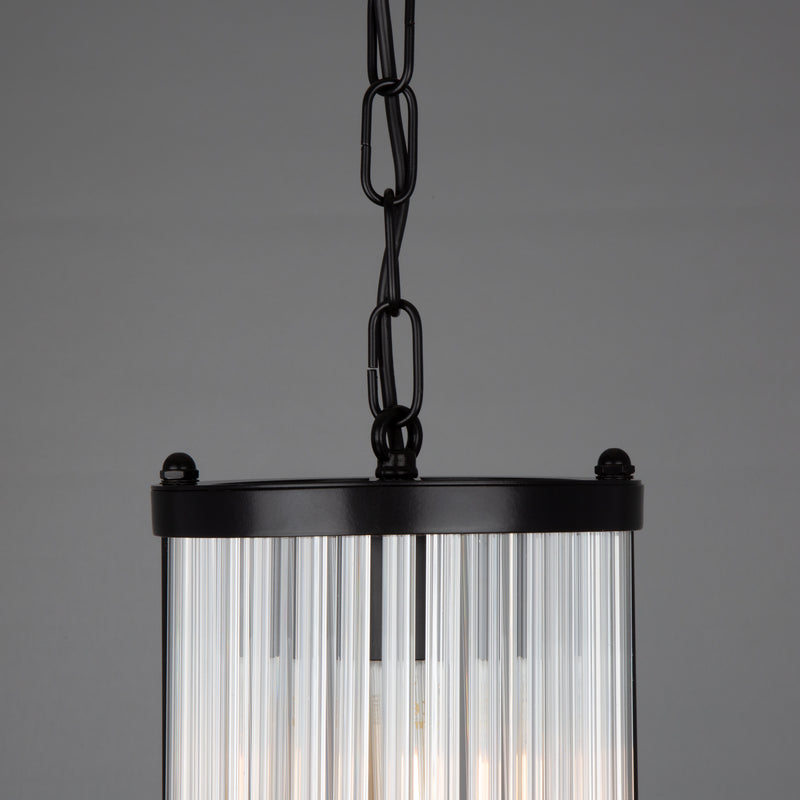 Mullan Caledon Petite Glass Rod Pendant in Matte Black