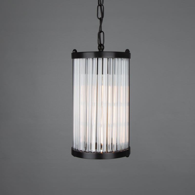 Mullan Caledon Petite Glass Rod Pendant in Matte Black