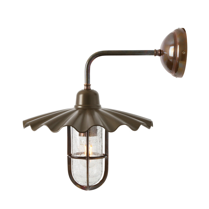 Mullan Ardle-A Well Glass Bathroom Wall Light in Bronze and Antique Brass