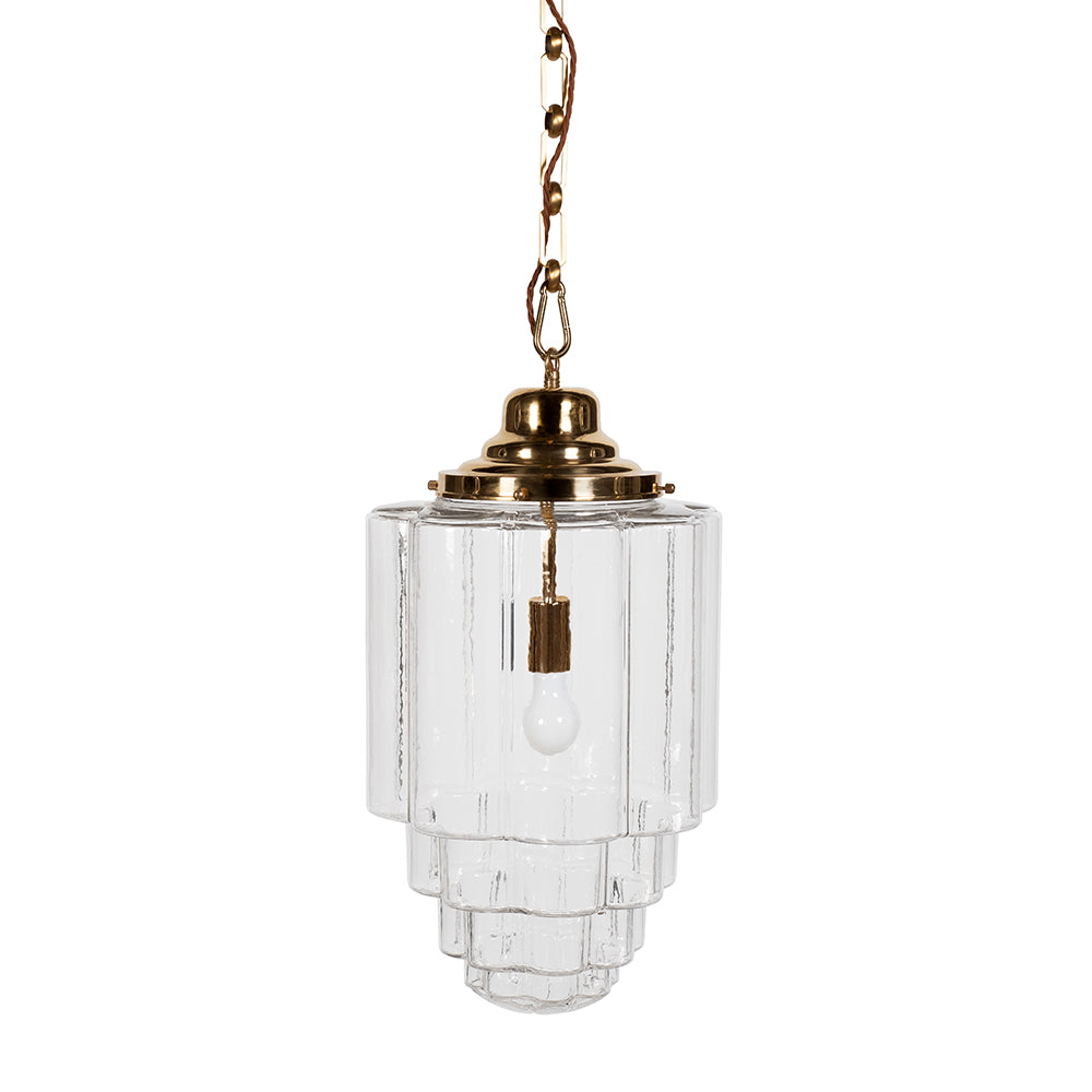 Glasshouse Polished Brass Clear Pendant