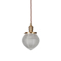 Hollen Acorn Lacquered Antique Brass Prismatic Glass Pendant