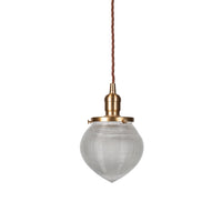 Hollen Acorn Lacquered Antique Brass Prismatic Glass Pendant