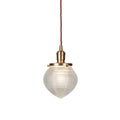 Hollen Acorn Lacquered Antique Brass Prismatic Glass Pendant