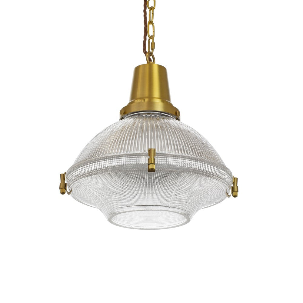 Hollen Lacquered Aged Brass Brimmed Dome Pendant