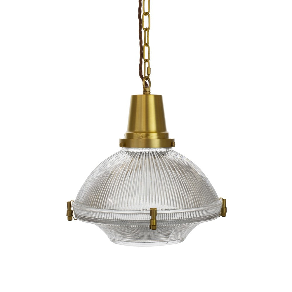Hollen Lacquered Aged Brass Brimmed Dome Pendant