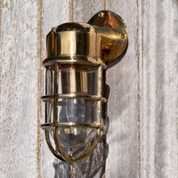 Kemp IP65 Outdoor & Bathroom Polished Solid Brass Wall Light