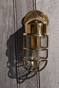 Kemp IP65 Outdoor & Bathroom Polished Solid Brass Wall Light