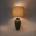 Siddeley Ceramics at Soho Lighting Tall Mombacho Hand-Painted Ceramic Table Lamp — Volcanic Clay