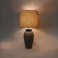 Siddeley Ceramics at Soho Lighting Tall Mombacho Hand-Painted Ceramic Table Lamp — Volcanic Clay