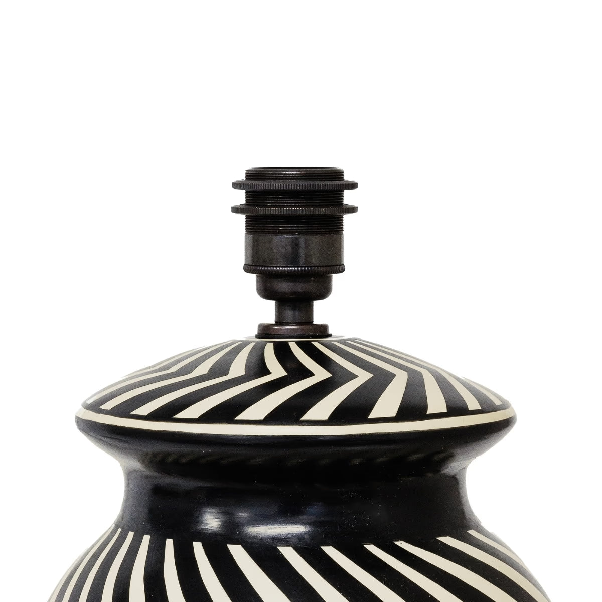 Siddeley Ceramics at Soho Lighting Tall Mombacho Hand-Painted Ceramic Table Lamp — Volcanic Clay