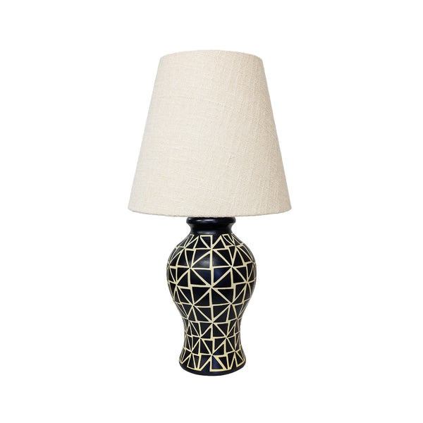 Siddeley Ceramics at Soho Lighting Burtii Hand-Painted Ceramic Table Lamp — Volcanic Clay