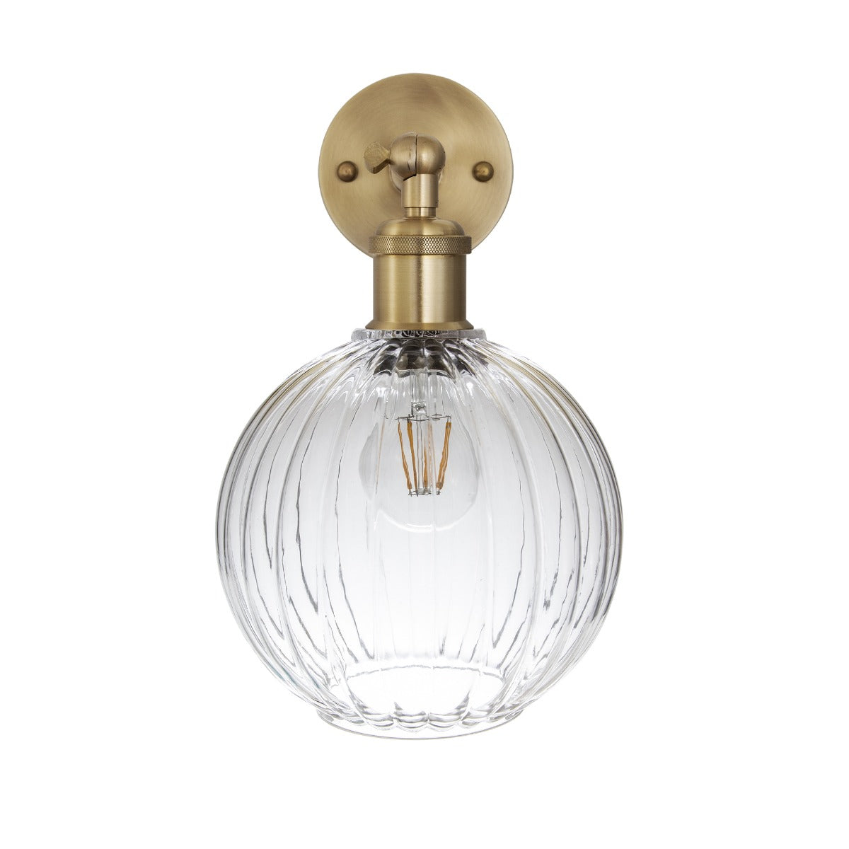 Henley Fluted Globe Glass Wall Light