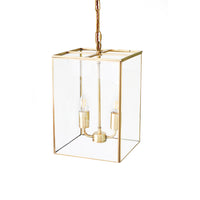 London Lantern Pendant Crossbar Small Brass