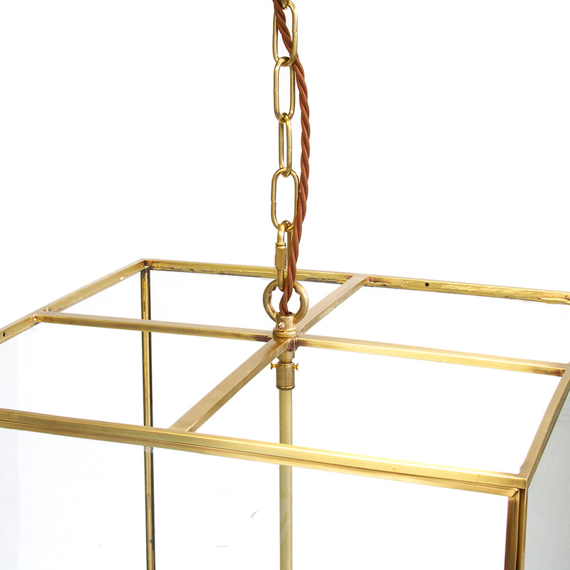London Lantern Pendant Crossbar Large Brass