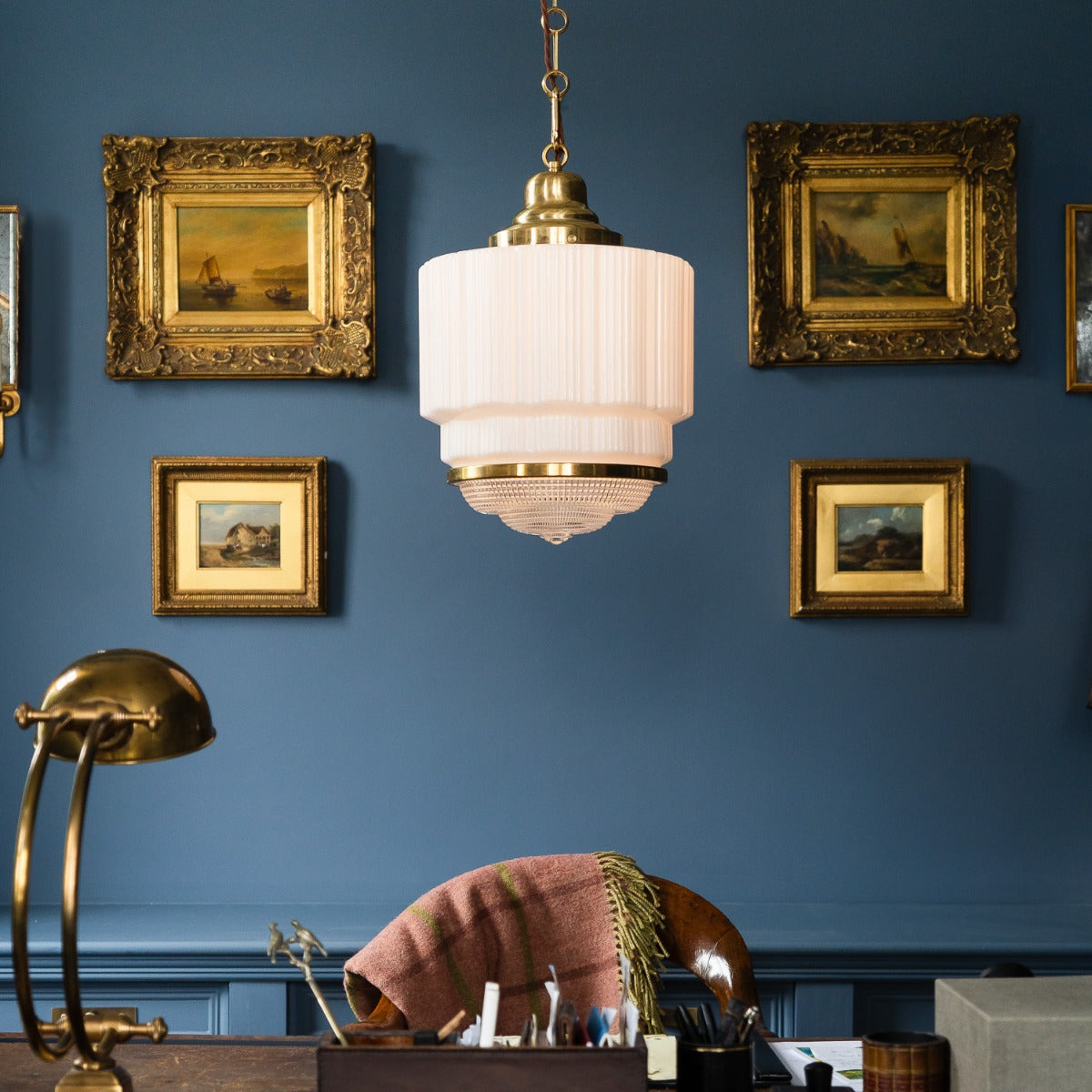 The Dean Pendant Light Lacquered Aged Brass