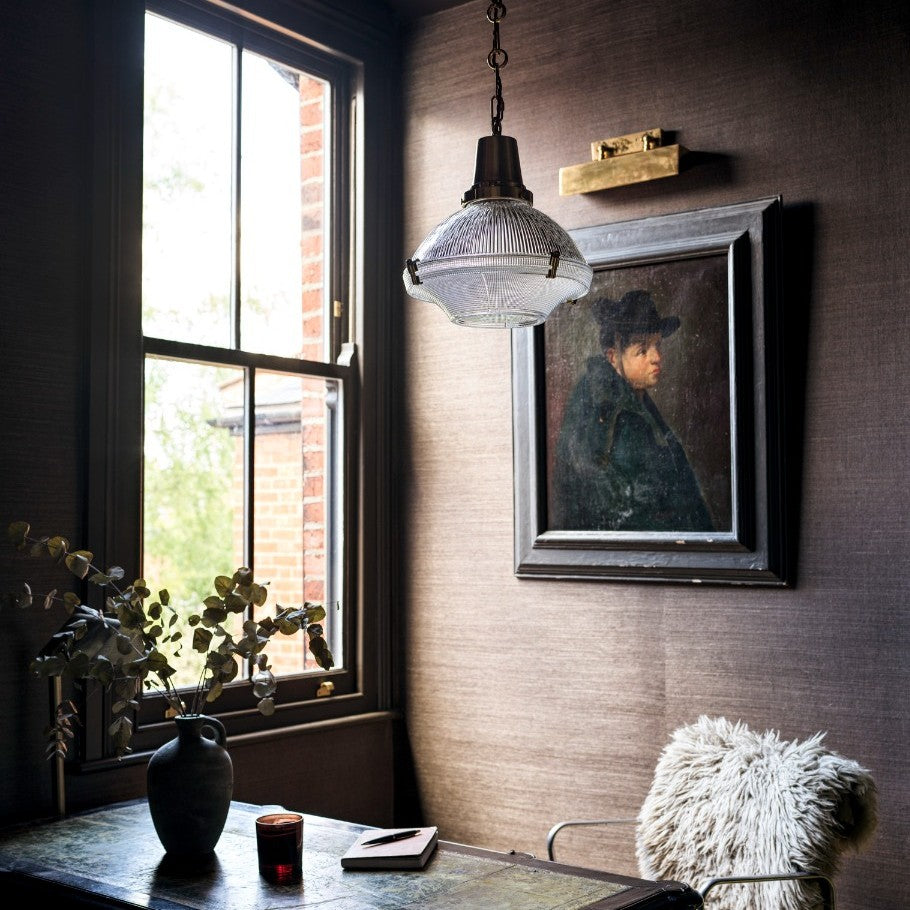 Hollen Polished Brass Brimmed Dome Pendant