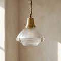 Hollen Polished Brass Brimmed Dome Pendant
