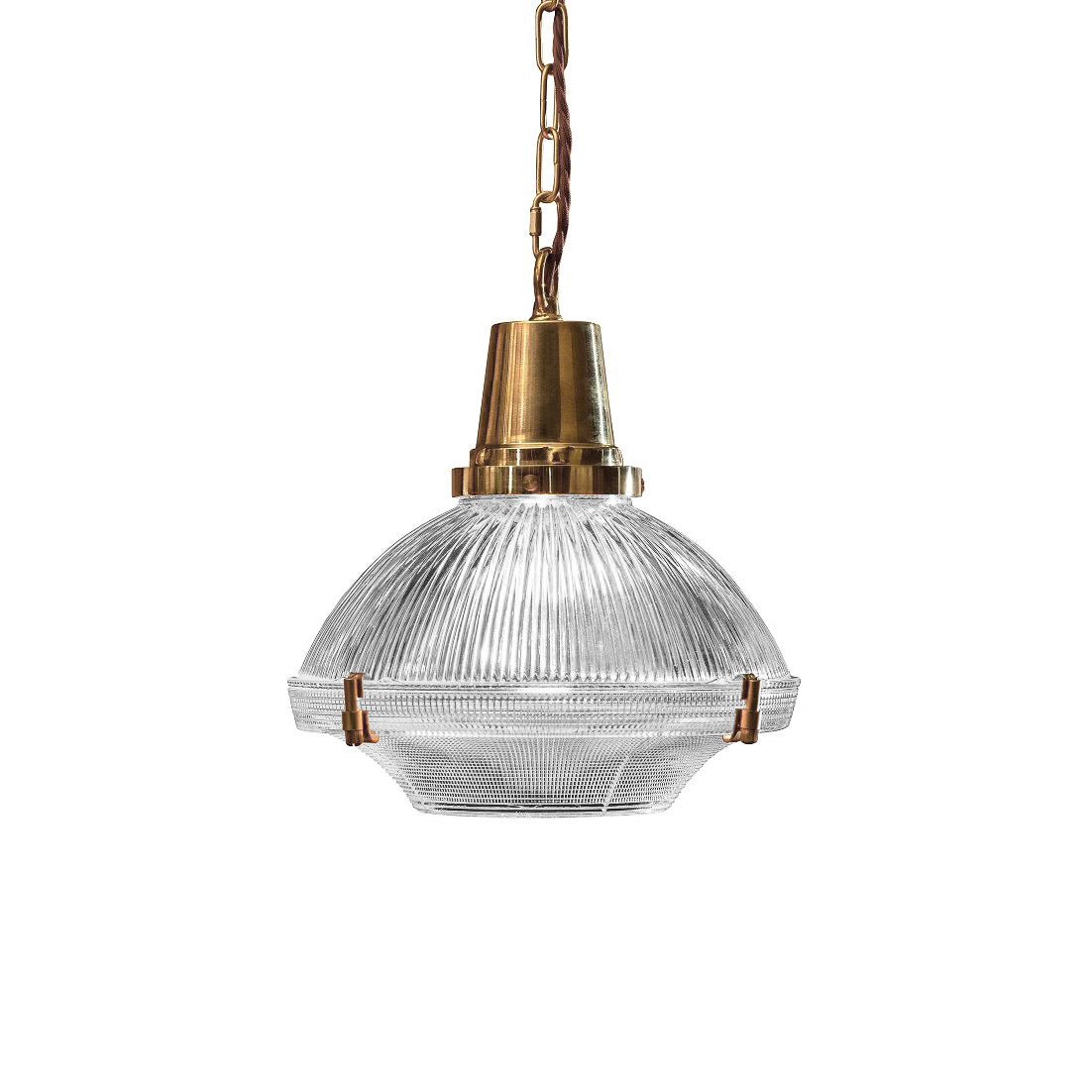 Hollen Polished Brass Brimmed Dome Pendant