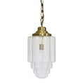 Glasshouse Lacquered Brass Clear Pendant