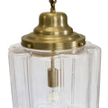 Glasshouse Lacquered Brass Clear Pendant