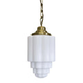 Glasshouse Opal Art Deco Pendant Light — Brass