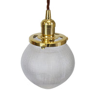 Hollen Acorn Polished Brass Prismatic Glass Pendant