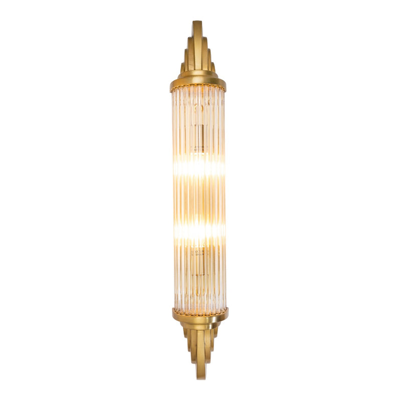 Sheraton Lacquered Antique Brass IP44 Art Deco Wall Light