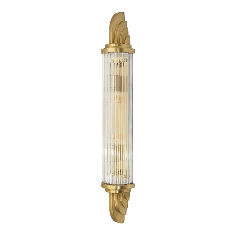 Sheraton Lacquered Antique Brass IP44 Art Deco Wall Light