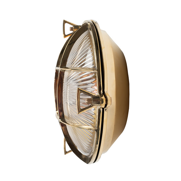 Carlisle Grid Prismatic Glass IP65 Solid Brass Bulkhead