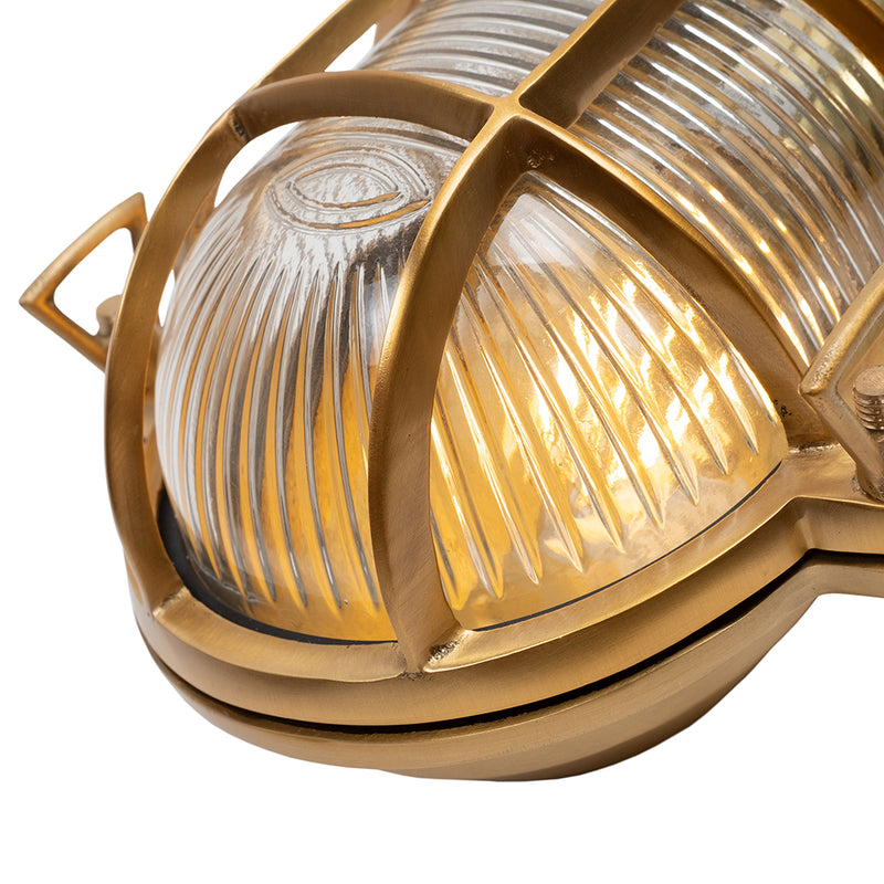 Flaxman IP65 Outdoor & Bathroom Lacquered Solid Brass Bulkhead Wall Light